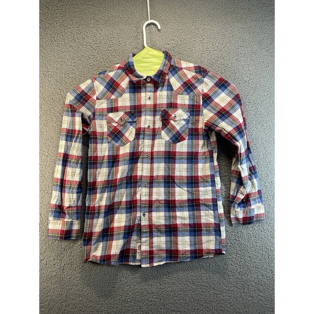 Levis Shirt Mens  Dress‎ Plaid Front Pocket Long Sleeves XL